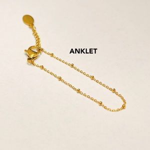 Anklet -Mini ball rolo chain waterproof  18k gold plated on stainless…